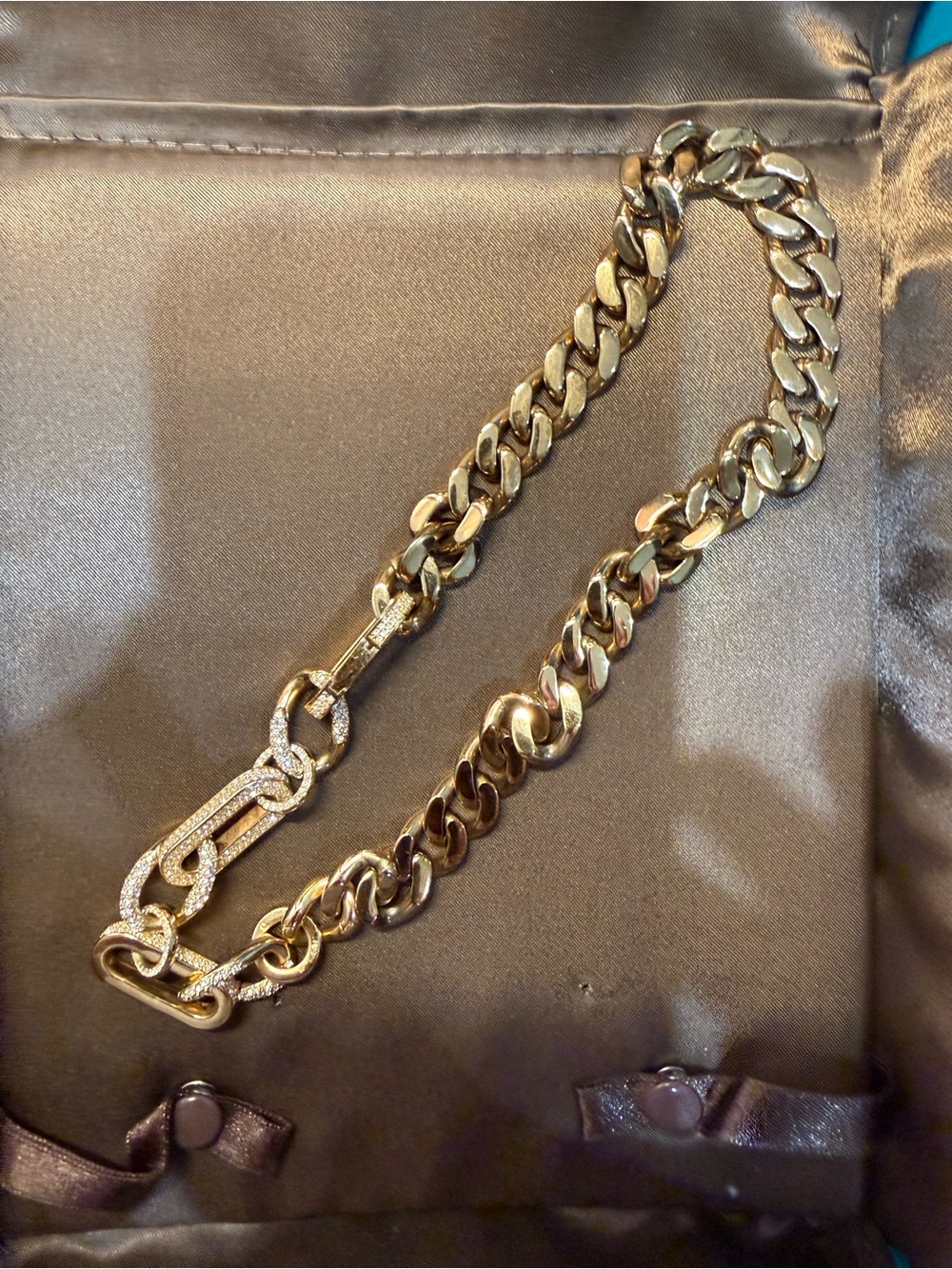 Swarovski Gold Link choker Necklace